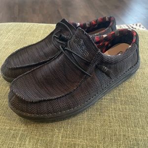 Hey Dude Jet Black Slip Ons M:10